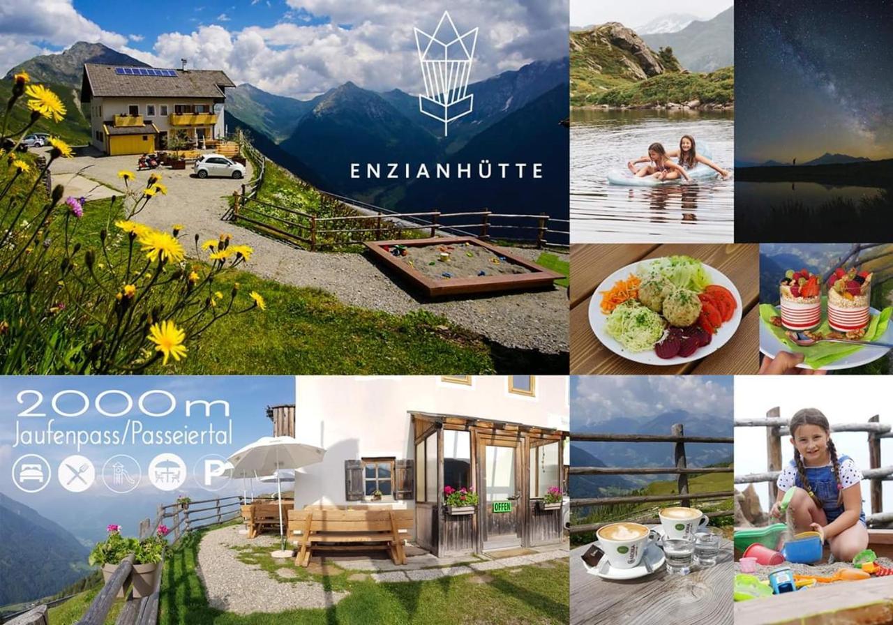 Enzianhuette Berggasthaus Sankt Leonhard in Passeier Buitenkant foto